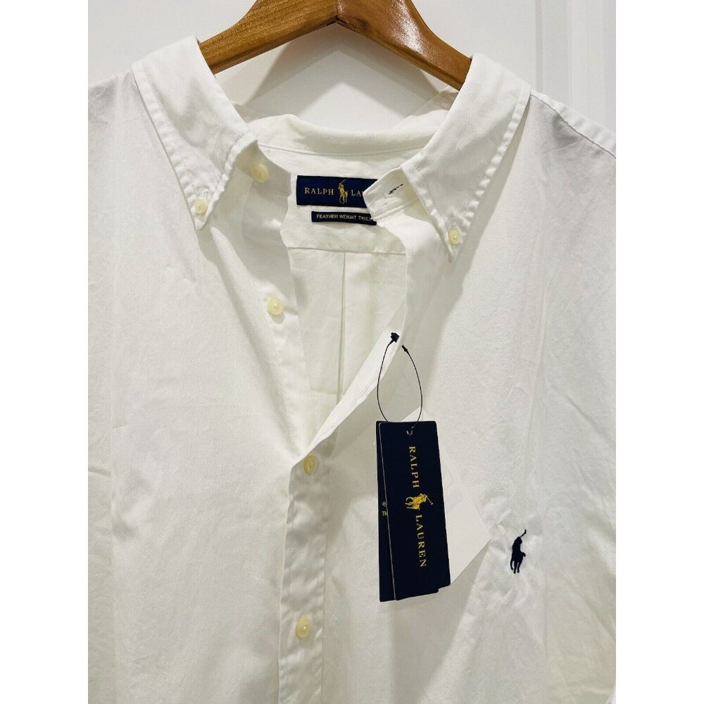 RALPH LAUREN White Feather Weight Twill Cotton Pony Long Sleeve Shirt 3XL $98.50 - Picture 2 of 6